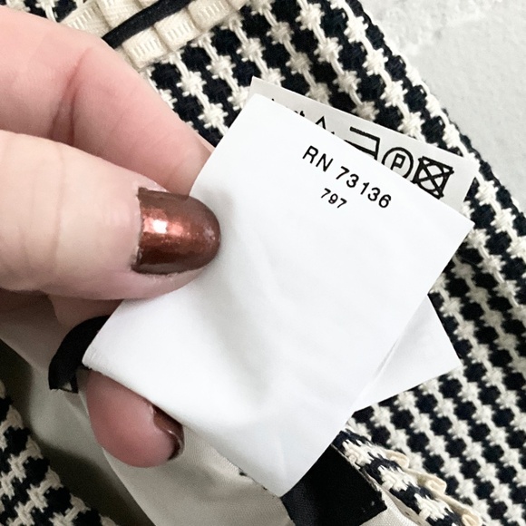 Maxmara Weekend Mini Pencil Skirt Tweed Textured Cream Black Sz 12 Tall - Picture 13 of 13